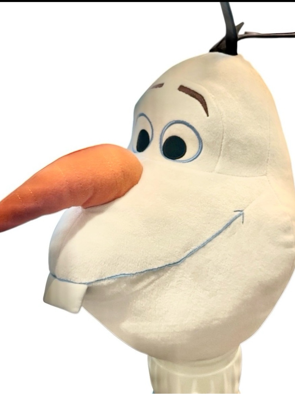 DISNEY Olaf Head Plush Pillow Orange Carrot Nose 14" High Anna and Elsa Frozen